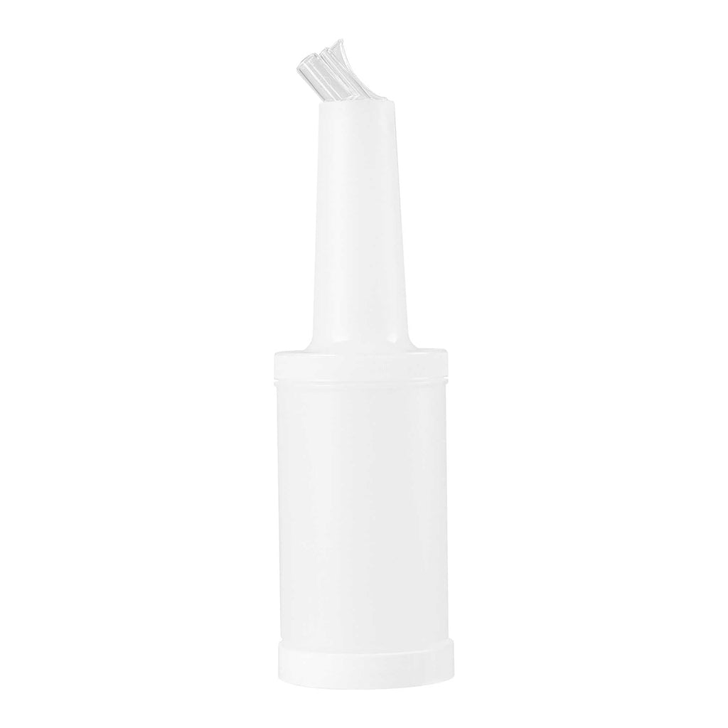 Bar Lux 1 qt Plastic Quick Pour Storage Container Bottle - with Clear Spout and Lid - 3 1/2" x 3 1/2" x 13" - 1 count box
