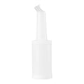 Bar Lux 1 qt Plastic Quick Pour Storage Container Bottle - with Clear Spout and Lid - 3 1/2" x 3 1/2" x 13" - 1 count box