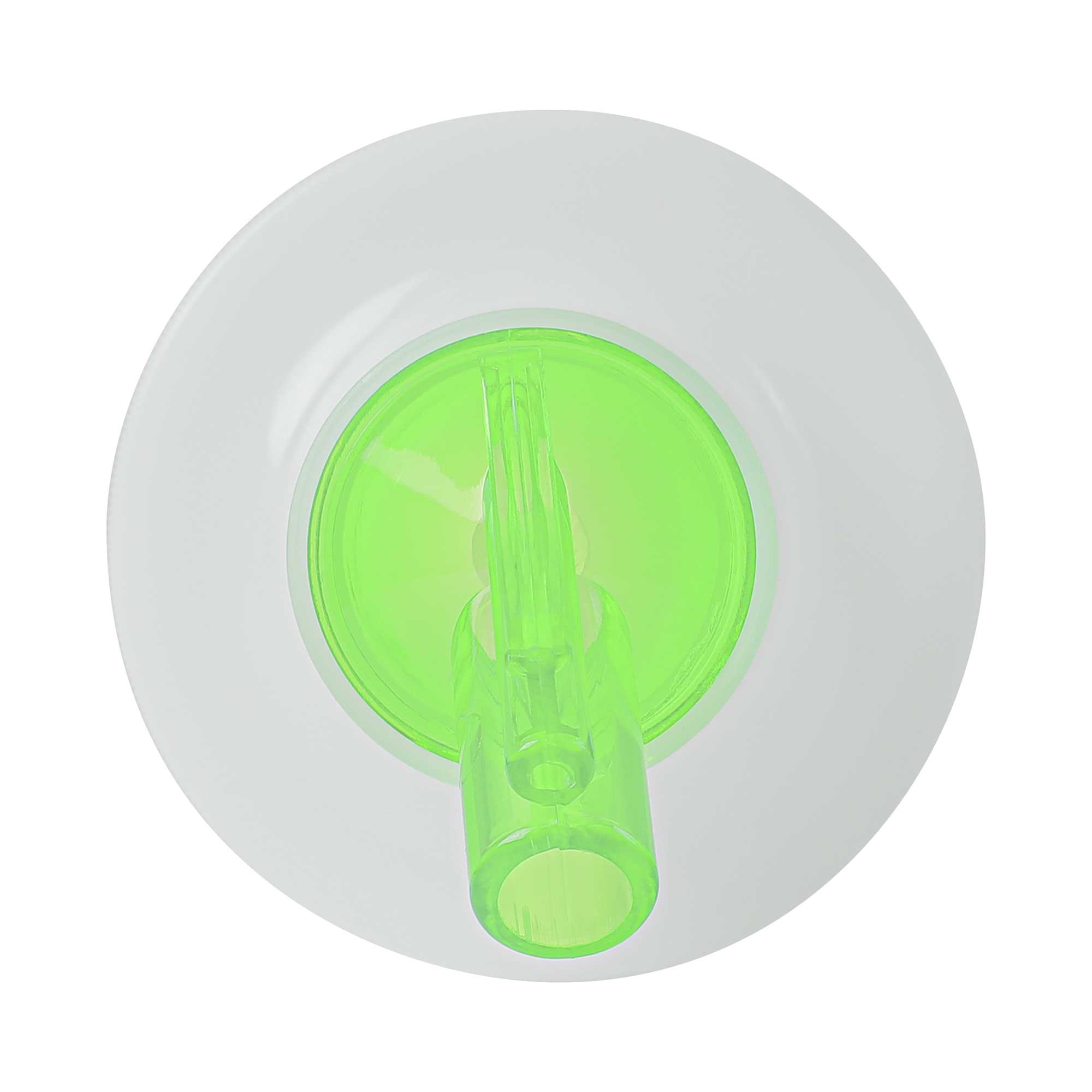 Bar Lux 1 qt Plastic Quick Pour Storage Container Bottle - with Green Spout and Lid - 3 1/2" x 3 1/2" x 13" - 1 count box