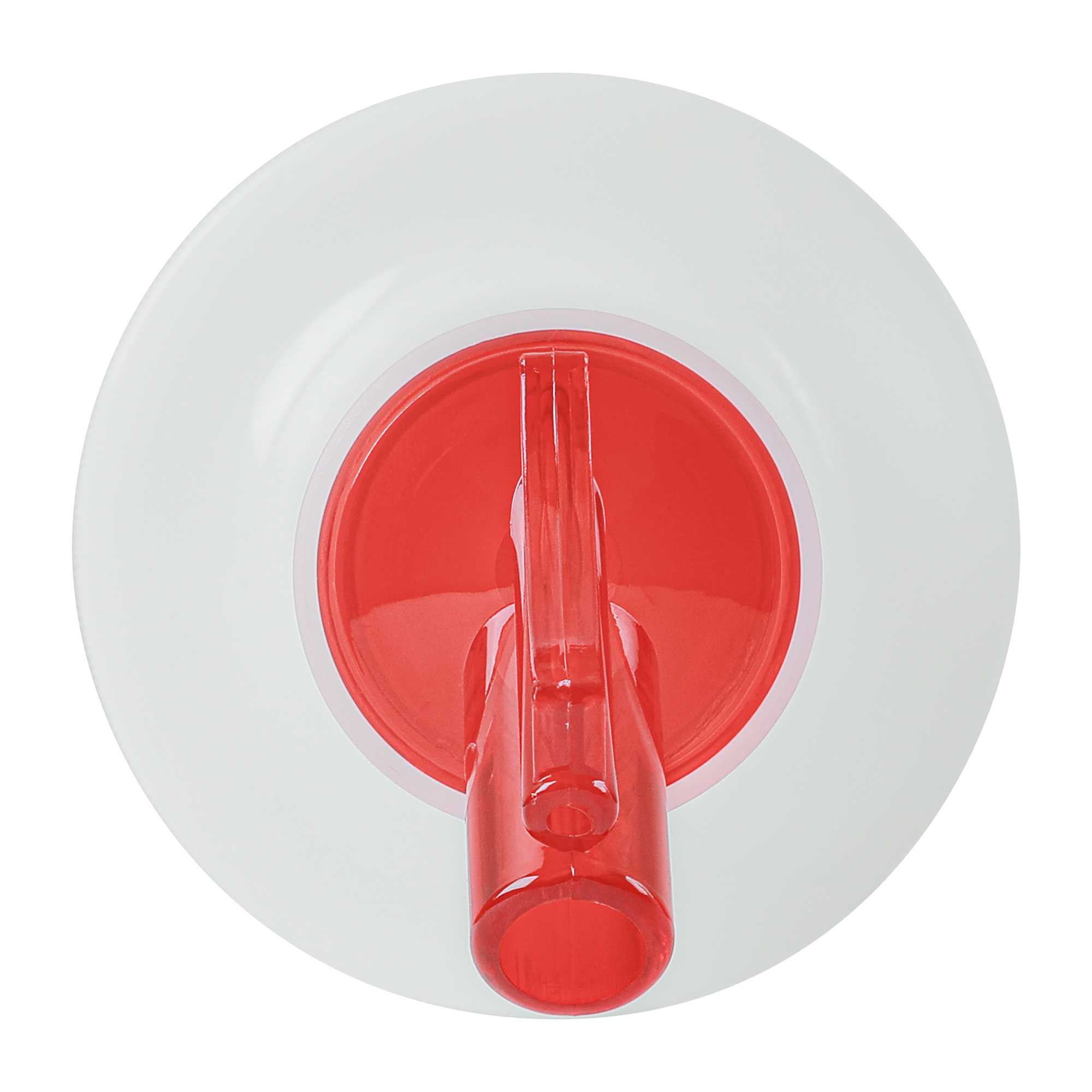 Bar Lux 1 qt Plastic Quick Pour Storage Container Bottle - with Red Spout and Lid - 3 1/2" x 3 1/2" x 13" - 1 count box