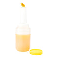 Bar Lux 2.5 qt Plastic Quick Pour Storage Container Bottle - with Yellow Spout and Lid - 5" x 5" x 15" - 1 count box