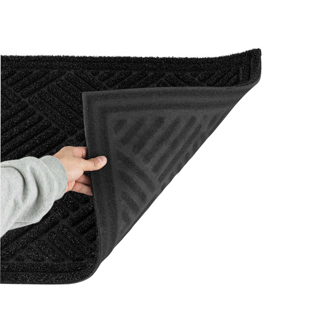 Comfy Feet Black Heavy-Duty Outdoor Floor Mat - Diamond - 36" x 24" - 1 count box