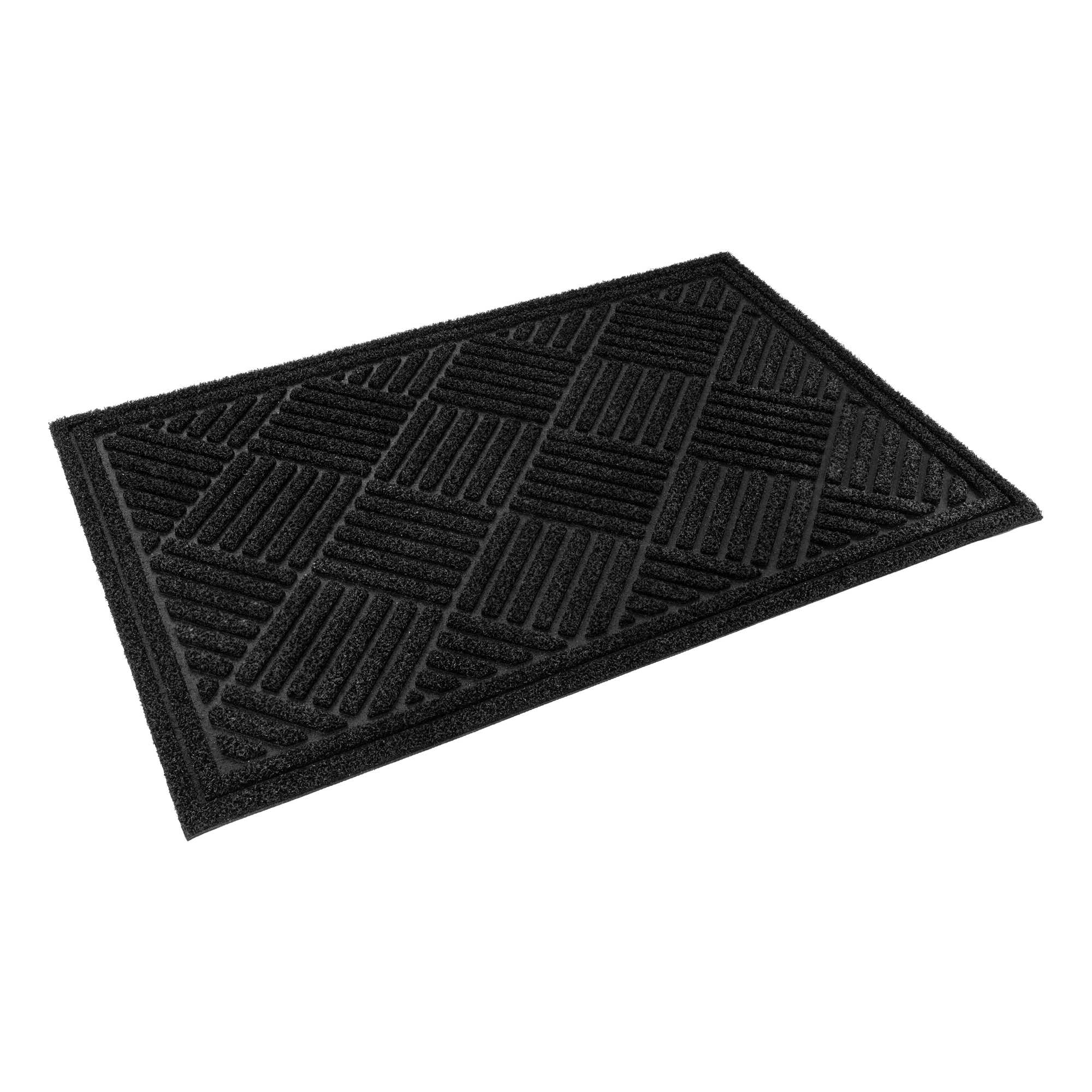 Comfy Feet Black Heavy-Duty Outdoor Floor Mat - Diamond - 36" x 24" - 1 count box