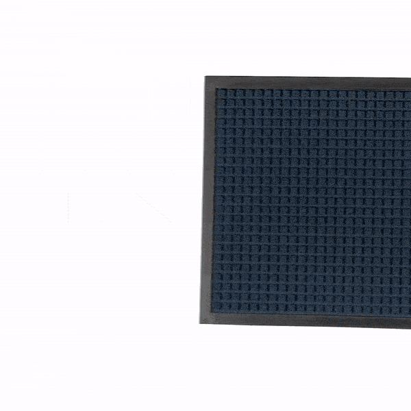 Comfy Feet Blue Heavy-Duty Carpet Floor Mat - Waffle - 36" x 24" - 1 count box
