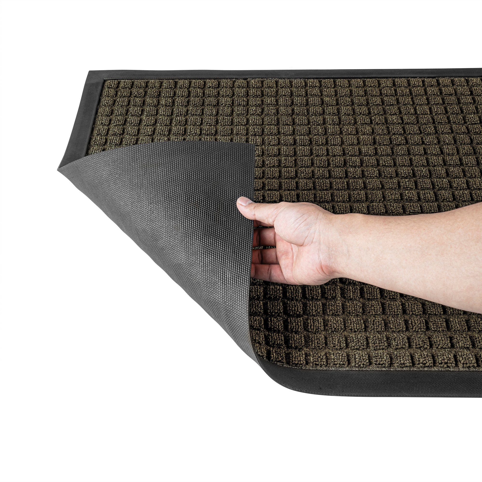 Comfy Feet Brown Heavy-Duty Carpet Floor Mat - Waffle - 36" x 24" - 1 count box