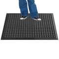 Comfy Feet Dark Gray Heavy-Duty Carpet Floor Mat - Waffle - 36" x 24" - 1 count box
