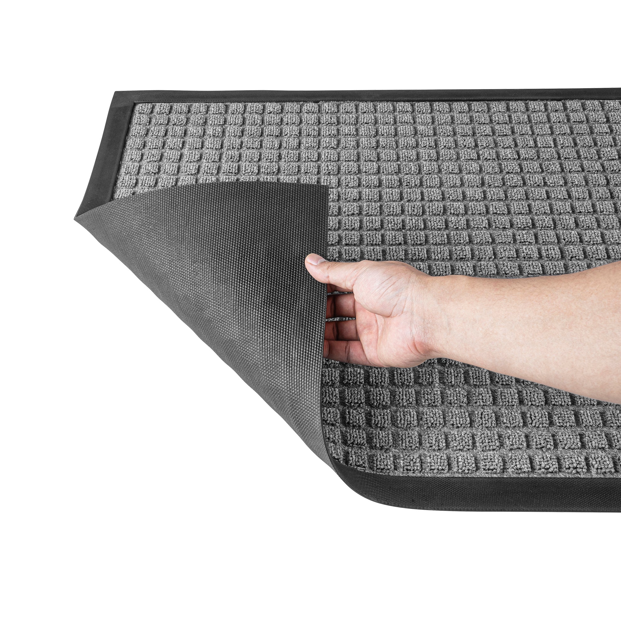 Comfy Feet Gray Heavy-Duty Carpet Floor Mat - Waffle - 36" x 24" - 1 count box