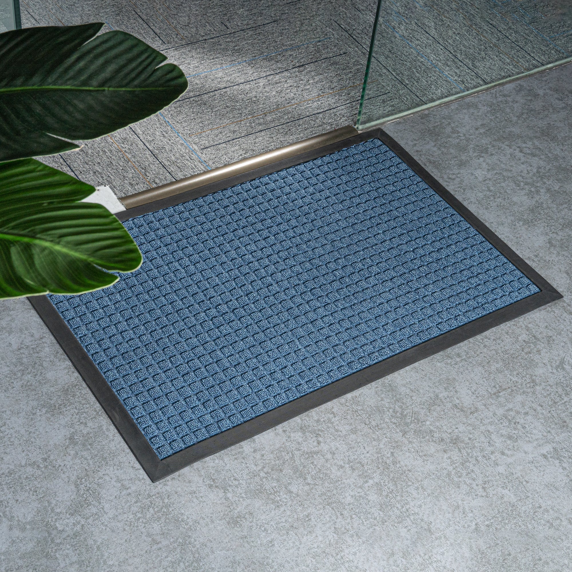 Comfy Feet Light Blue Heavy-Duty Carpet Floor Mat - Waffle - 36" x 24" - 1 count box