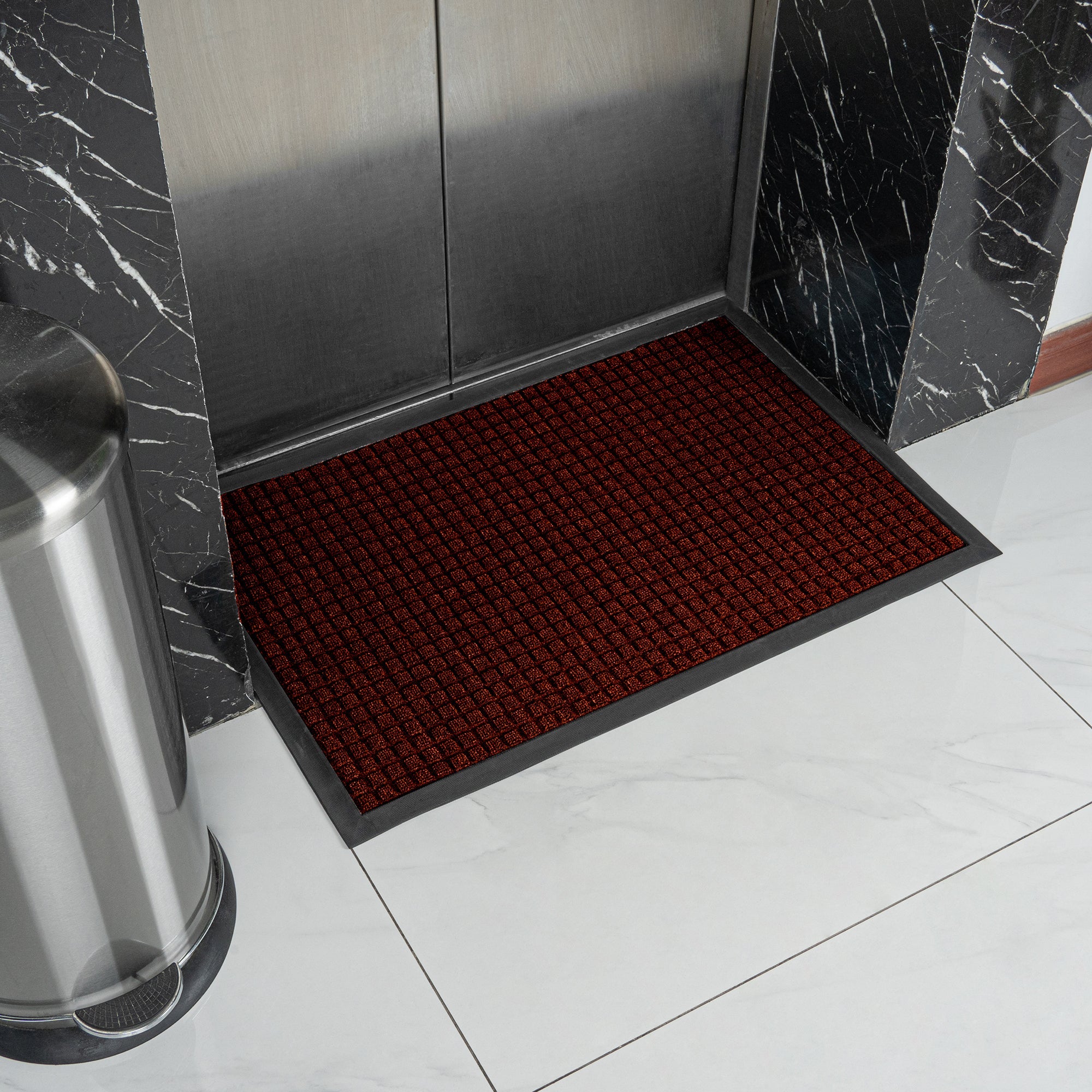 Comfy Feet Burgundy Heavy-Duty Carpet Floor Mat - Waffle - 36" x 24" - 1 count box