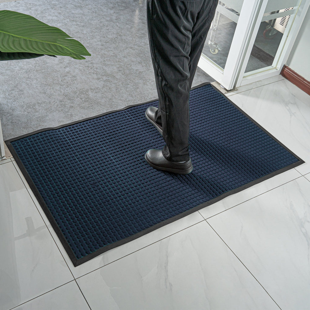 Comfy Feet Blue Heavy-Duty Carpet Floor Mat - Waffle - 60" x 36" - 1 count box