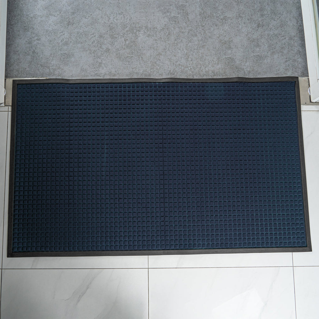 Comfy Feet Blue Heavy-Duty Carpet Floor Mat - Waffle - 60" x 36" - 1 count box