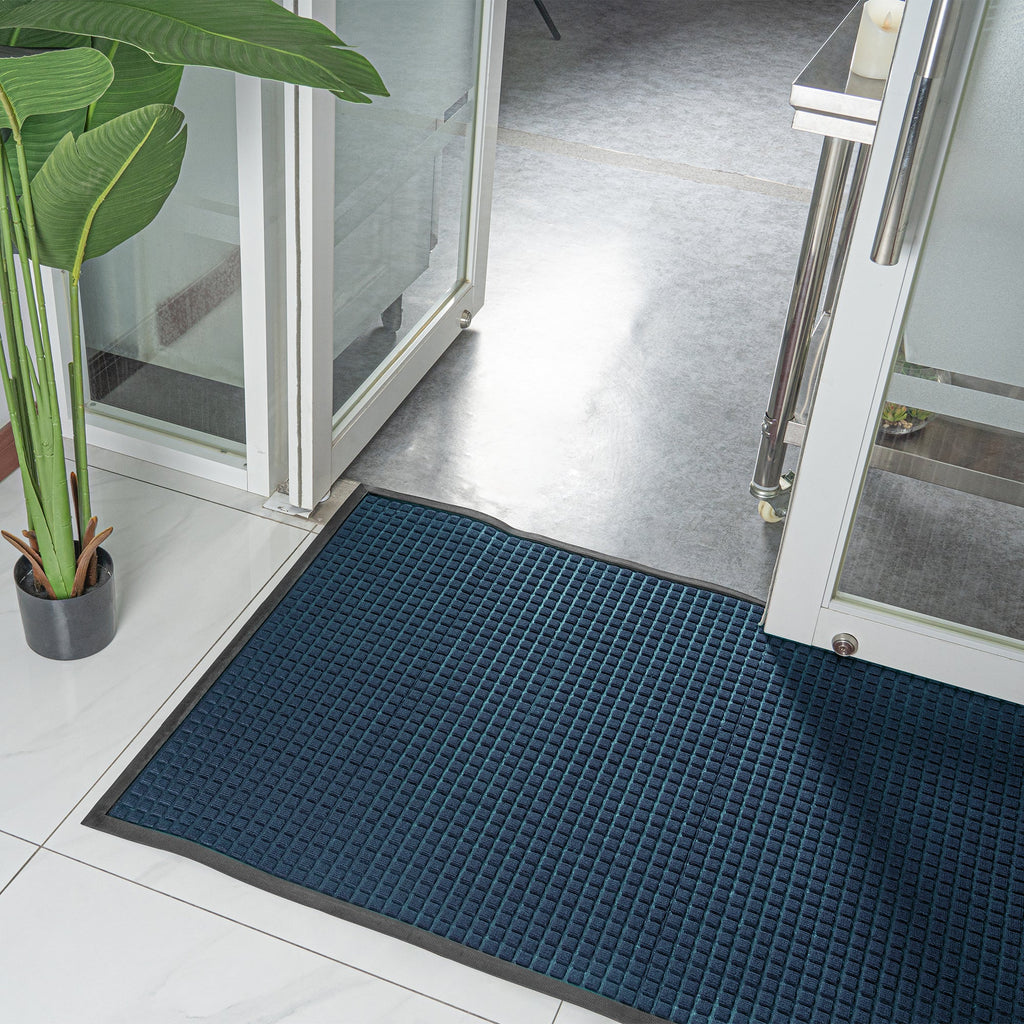 Comfy Feet Blue Heavy-Duty Carpet Floor Mat - Waffle - 60" x 36" - 1 count box