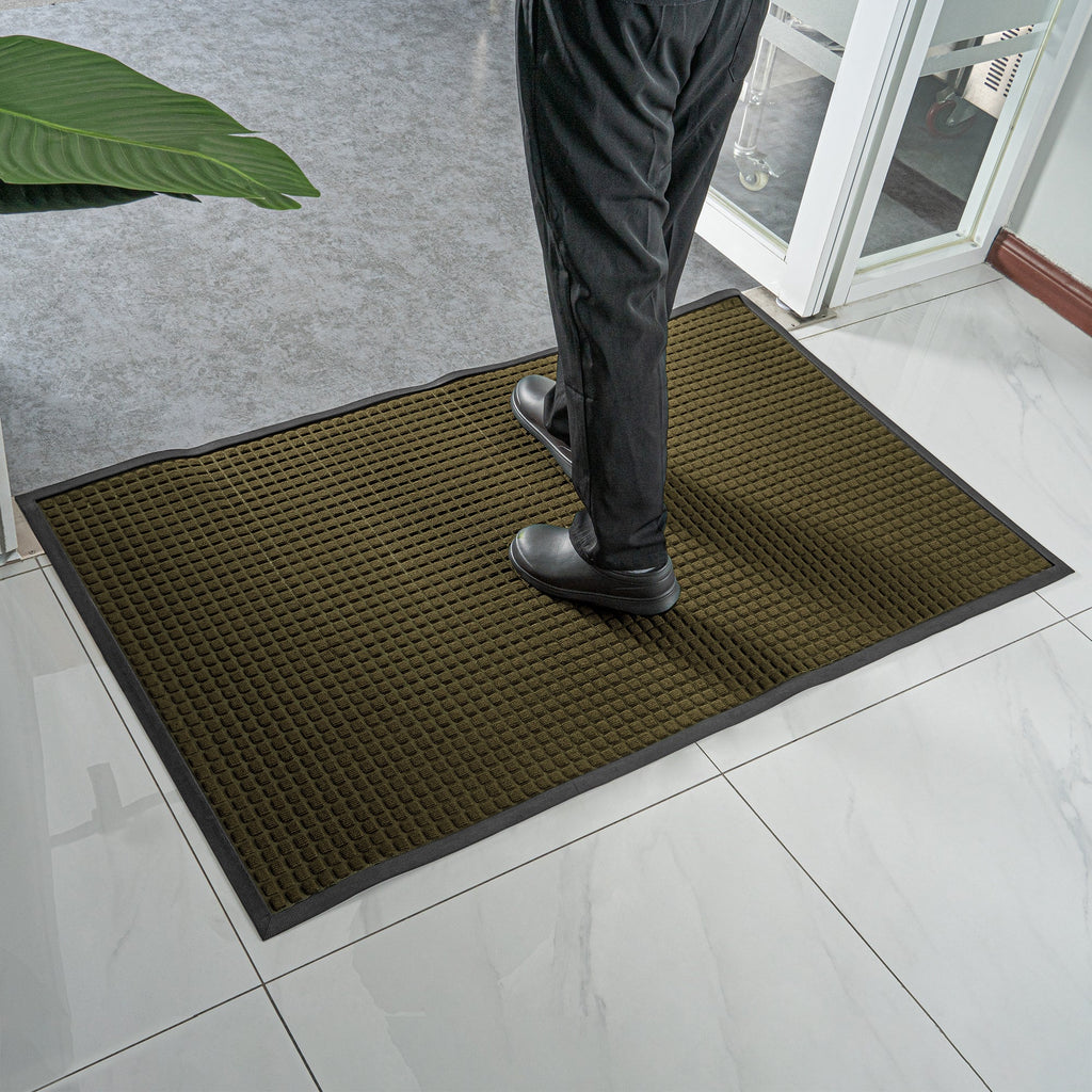 Comfy Feet Brown Heavy-Duty Carpet Floor Mat - Waffle, heavy-duty - 60" x 36" - 1 count box