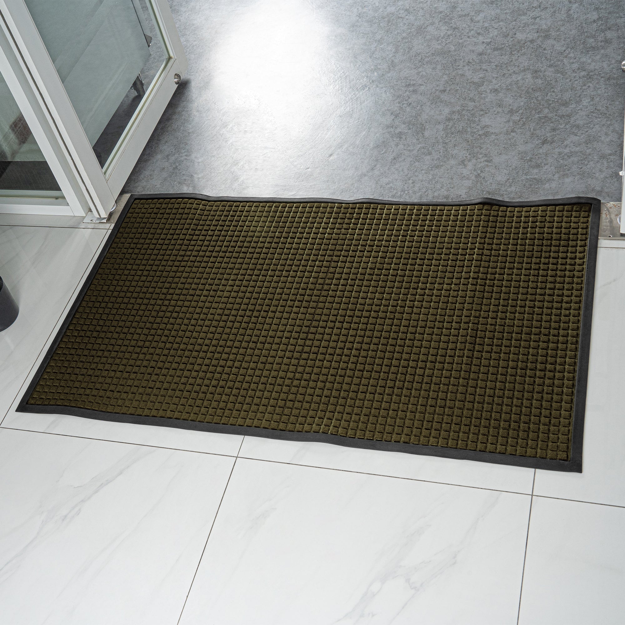 Comfy Feet Brown Heavy-Duty Carpet Floor Mat - Waffle, heavy-duty - 60" x 36" - 1 count box