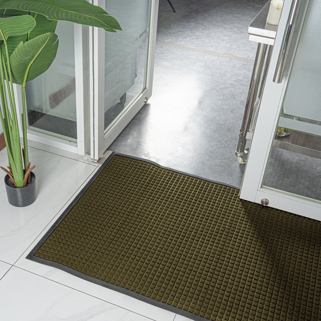 Comfy Feet Brown Heavy-Duty Carpet Floor Mat - Waffle, heavy-duty - 60" x 36" - 1 count box
