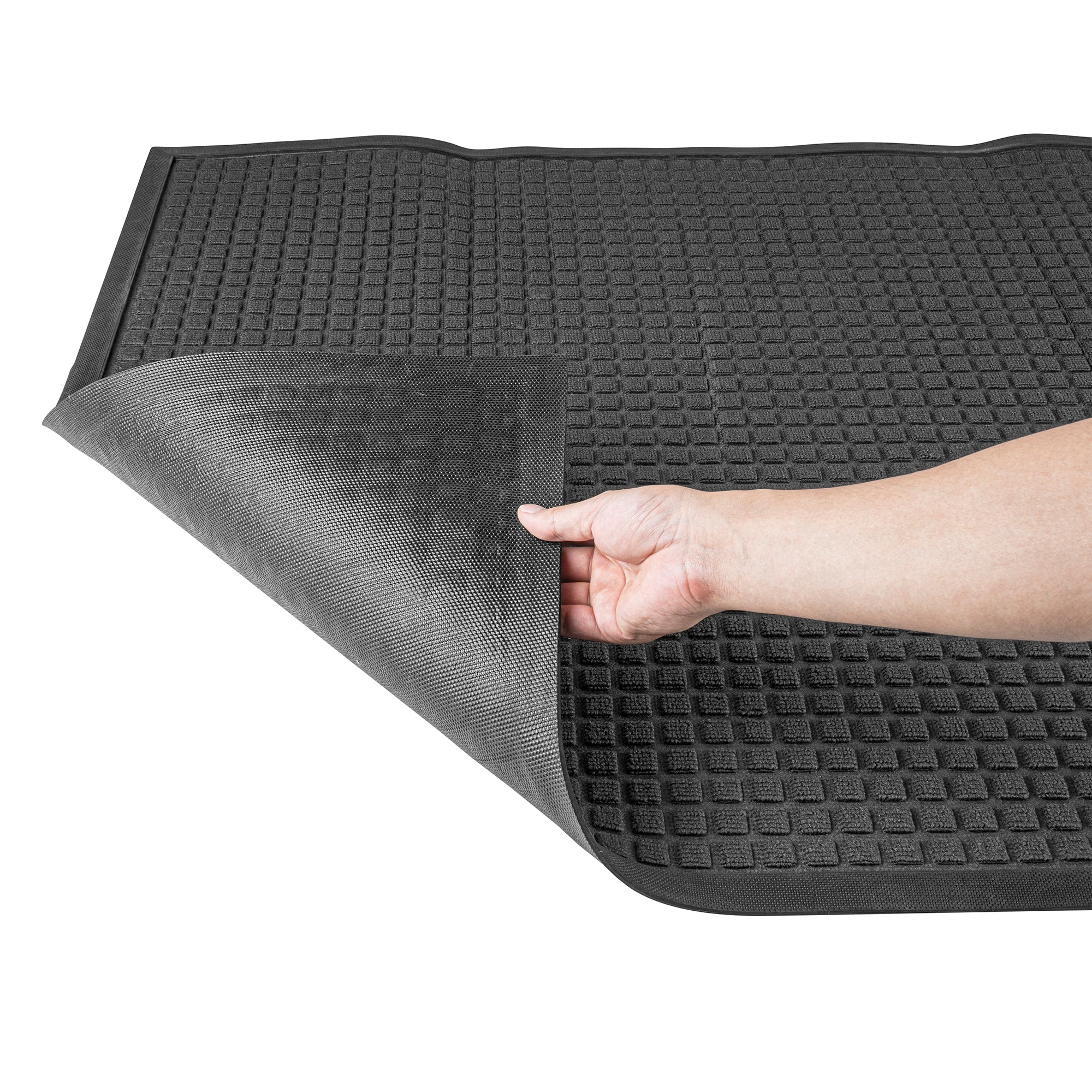 Comfy Feet Dark Gray Heavy-Duty Carpet Floor Mat - Waffle - 60" x 36" - 1 count box