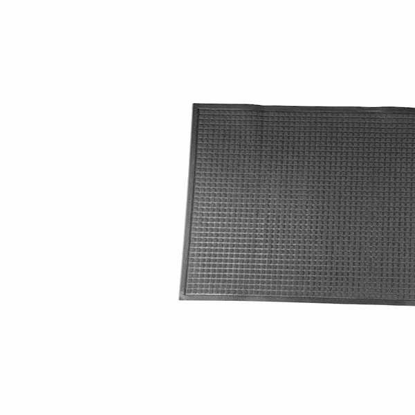 Comfy Feet Dark Gray Heavy-Duty Carpet Floor Mat - Waffle - 60" x 36" - 1 count box