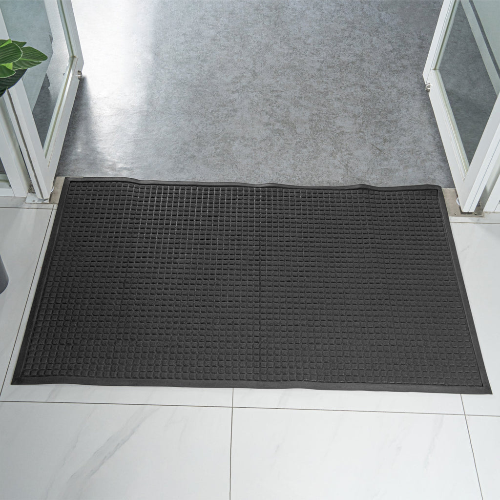 Comfy Feet Dark Gray Heavy-Duty Carpet Floor Mat - Waffle - 60" x 36" - 1 count box