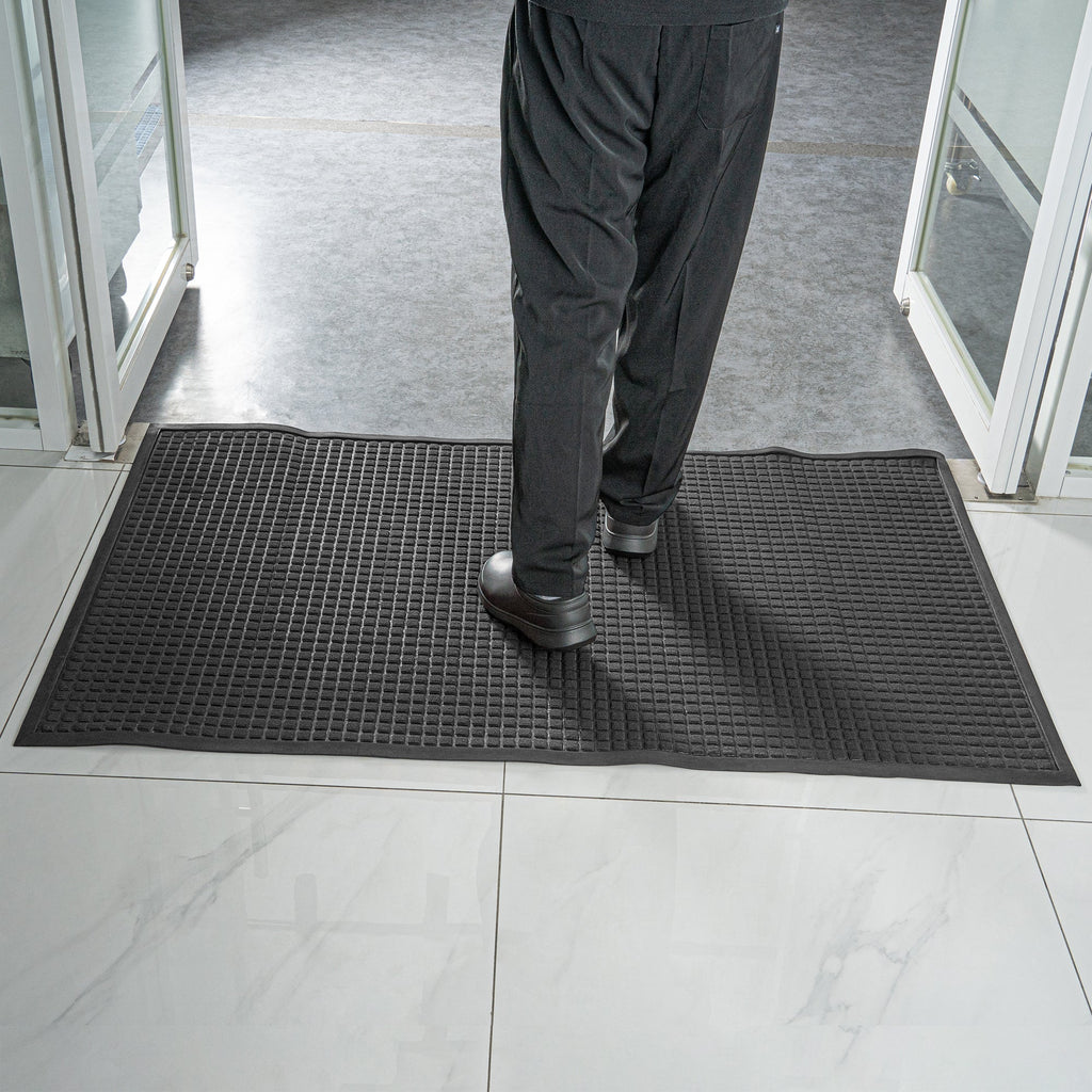 Comfy Feet Dark Gray Heavy-Duty Carpet Floor Mat - Waffle - 60" x 36" - 1 count box