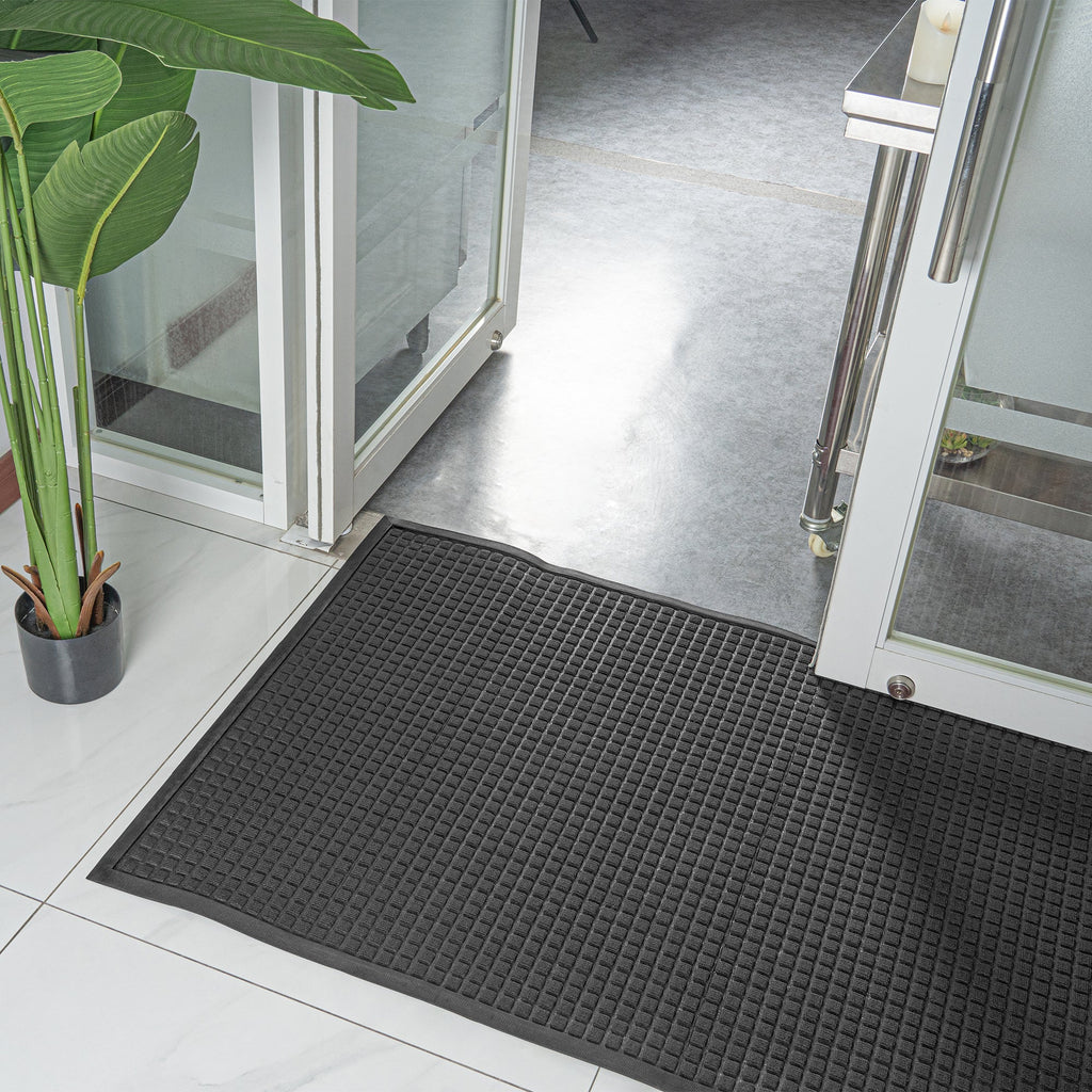 Comfy Feet Dark Gray Heavy-Duty Carpet Floor Mat - Waffle - 60" x 36" - 1 count box