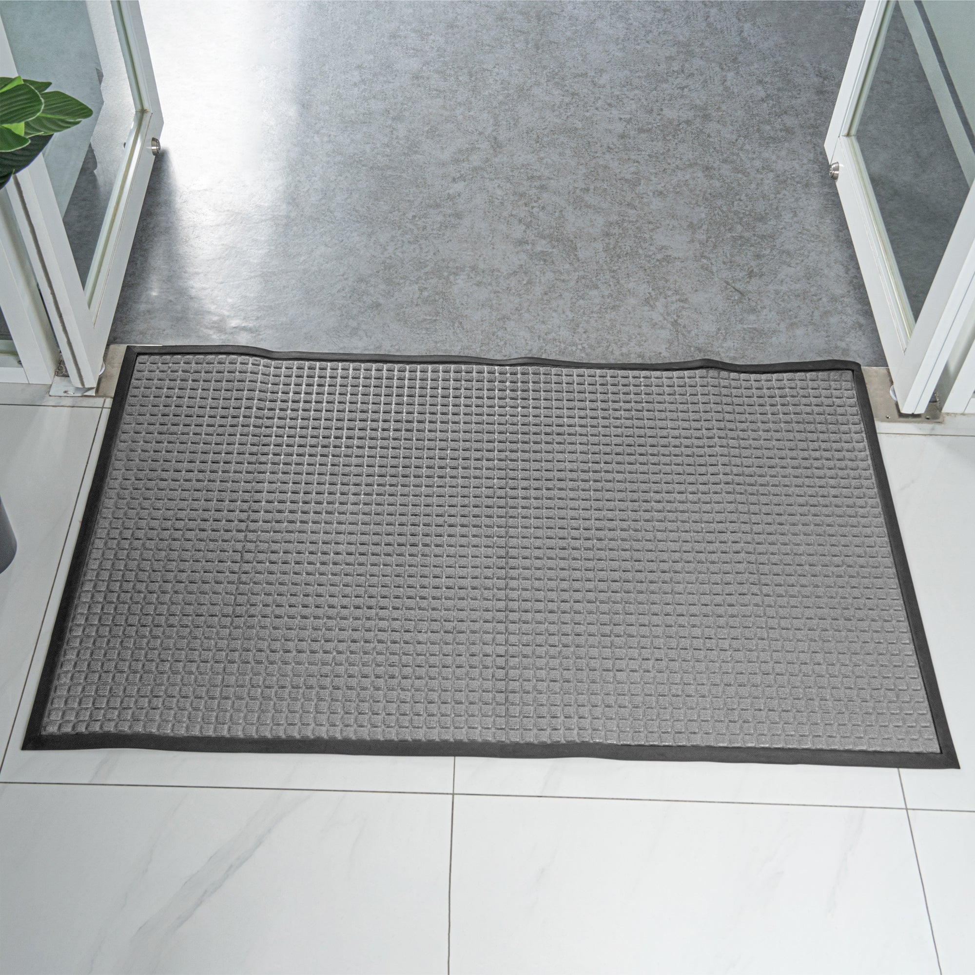 Comfy Feet Gray Heavy-Duty Carpet Floor Mat - Waffle - 60" x 36" - 1 count box
