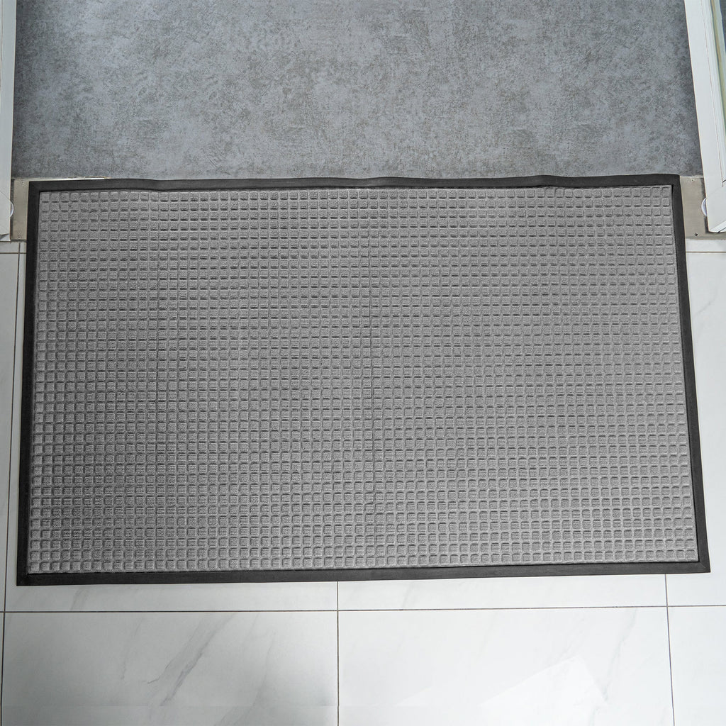Comfy Feet Gray Heavy-Duty Carpet Floor Mat - Waffle - 60" x 36" - 1 count box