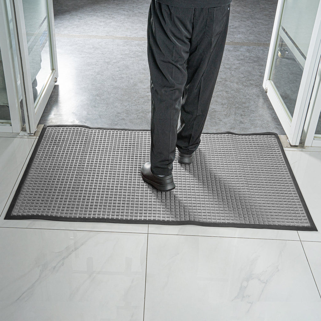 Comfy Feet Gray Heavy-Duty Carpet Floor Mat - Waffle - 60" x 36" - 1 count box