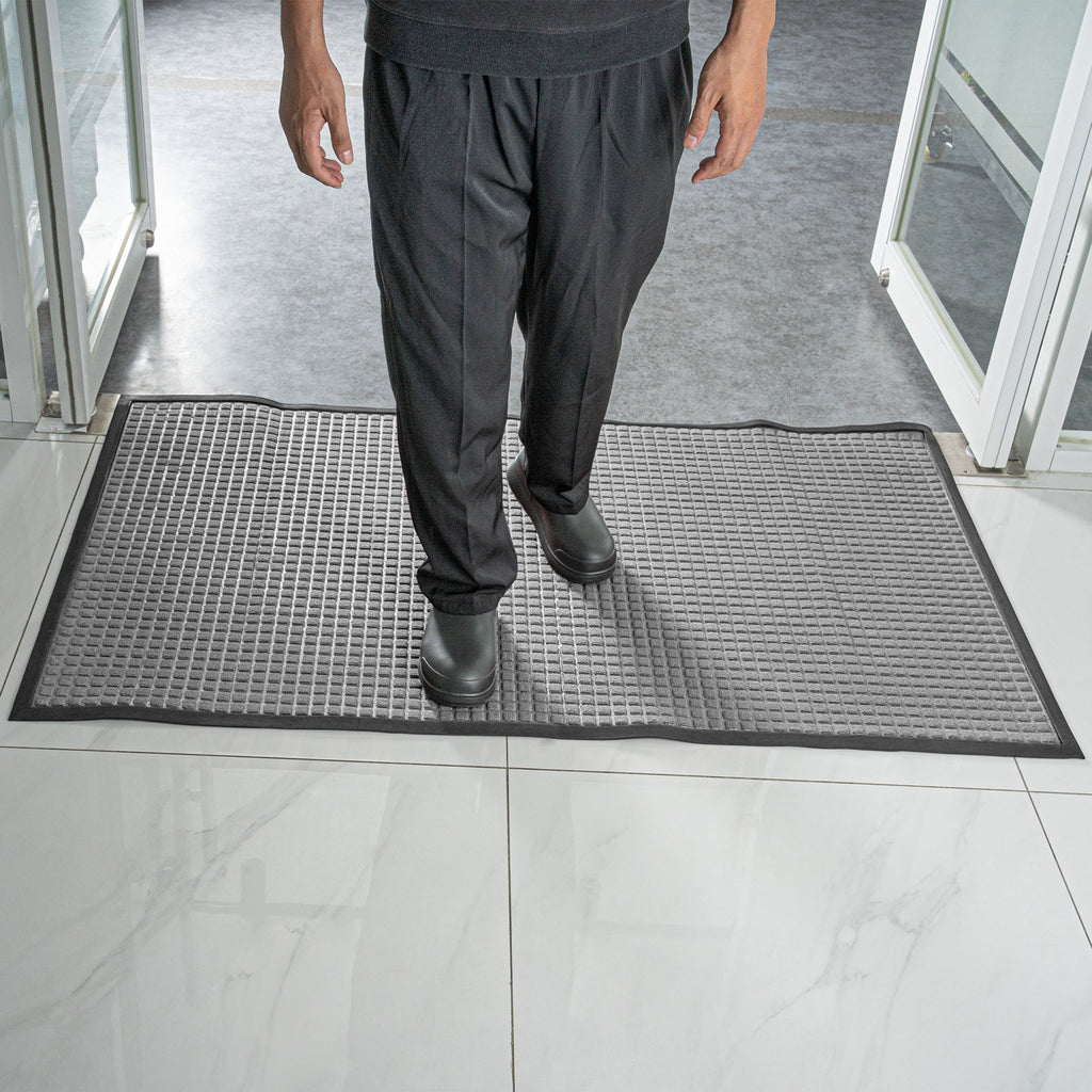 Comfy Feet Gray Heavy-Duty Carpet Floor Mat - Waffle - 60" x 36" - 1 count box