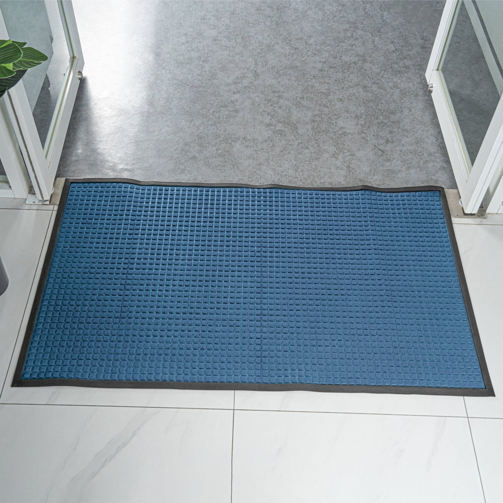 Comfy Feet Light Blue Heavy-Duty Carpet Floor Mat - Waffle - 60" x 36" - 1 count box