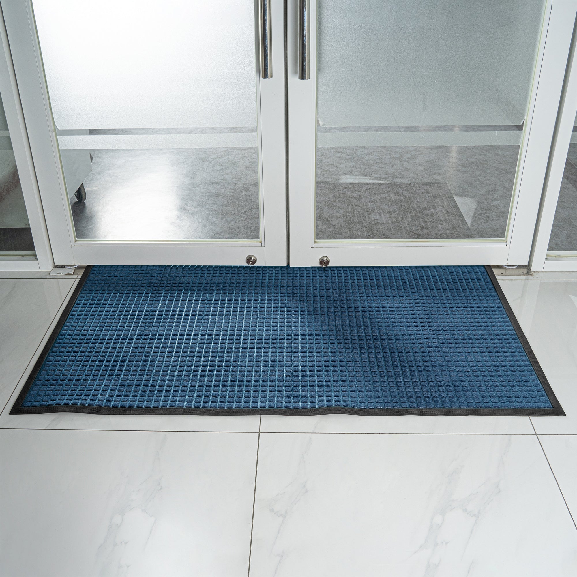 Comfy Feet Light Blue Heavy-Duty Carpet Floor Mat - Waffle - 60" x 36" - 1 count box