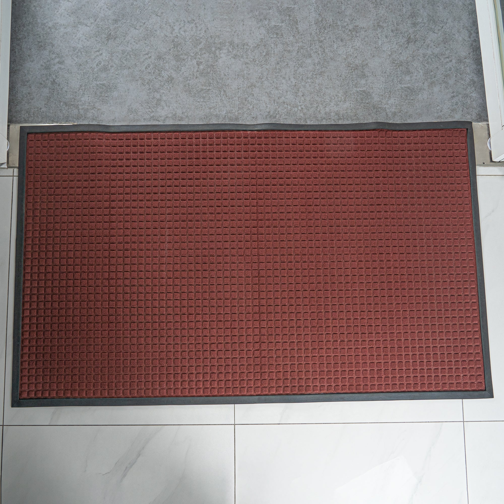 Comfy Feet Burgundy Heavy-Duty Carpet Floor Mat - Waffle - 60" x 36" - 1 count box
