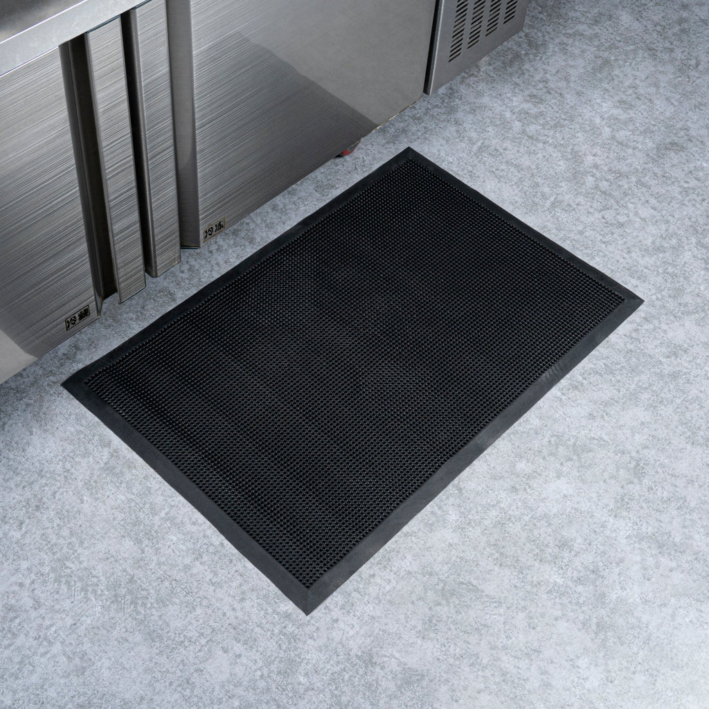 Comfy Feet Black Rubber Floor Mat - Non-Slip - 36" x 24" - 1 count box