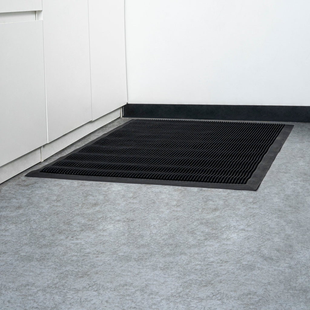 Comfy Feet Black Rubber Floor Mat - Non-Slip - 36" x 24" - 1 count box