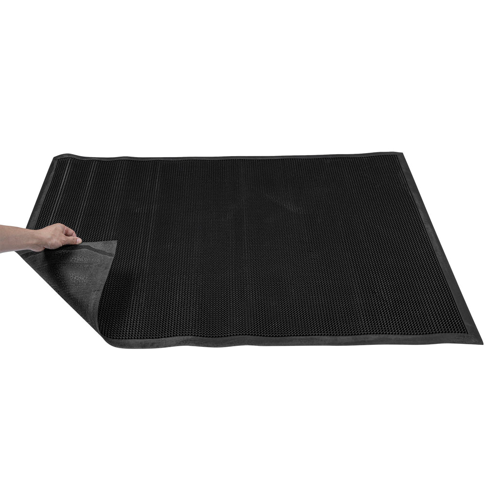 Comfy Feet Black Rubber Floor Mat - Non-Slip - 48" x 36" - 1 count box