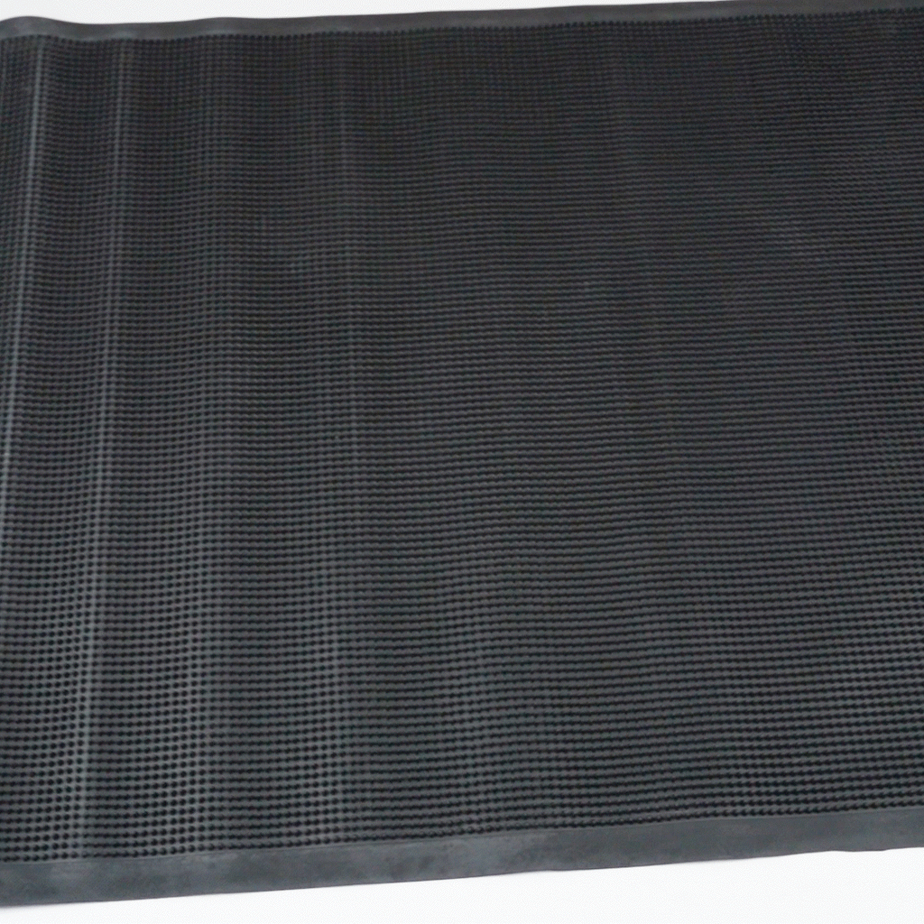 Comfy Feet Black Rubber Floor Mat - Non-Slip - 48" x 36" - 1 count box