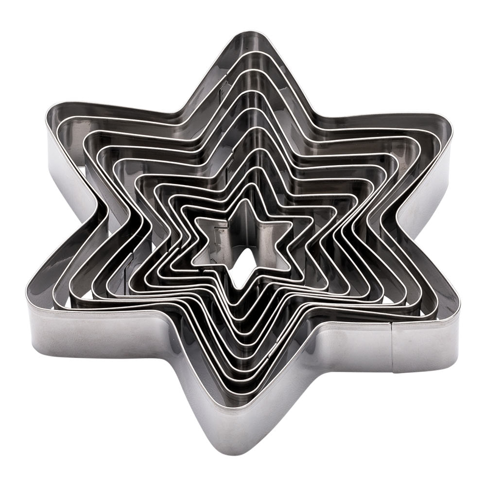 Pastry Tek 10-Piece Metal Star Cookie Cutter Set 1 count box