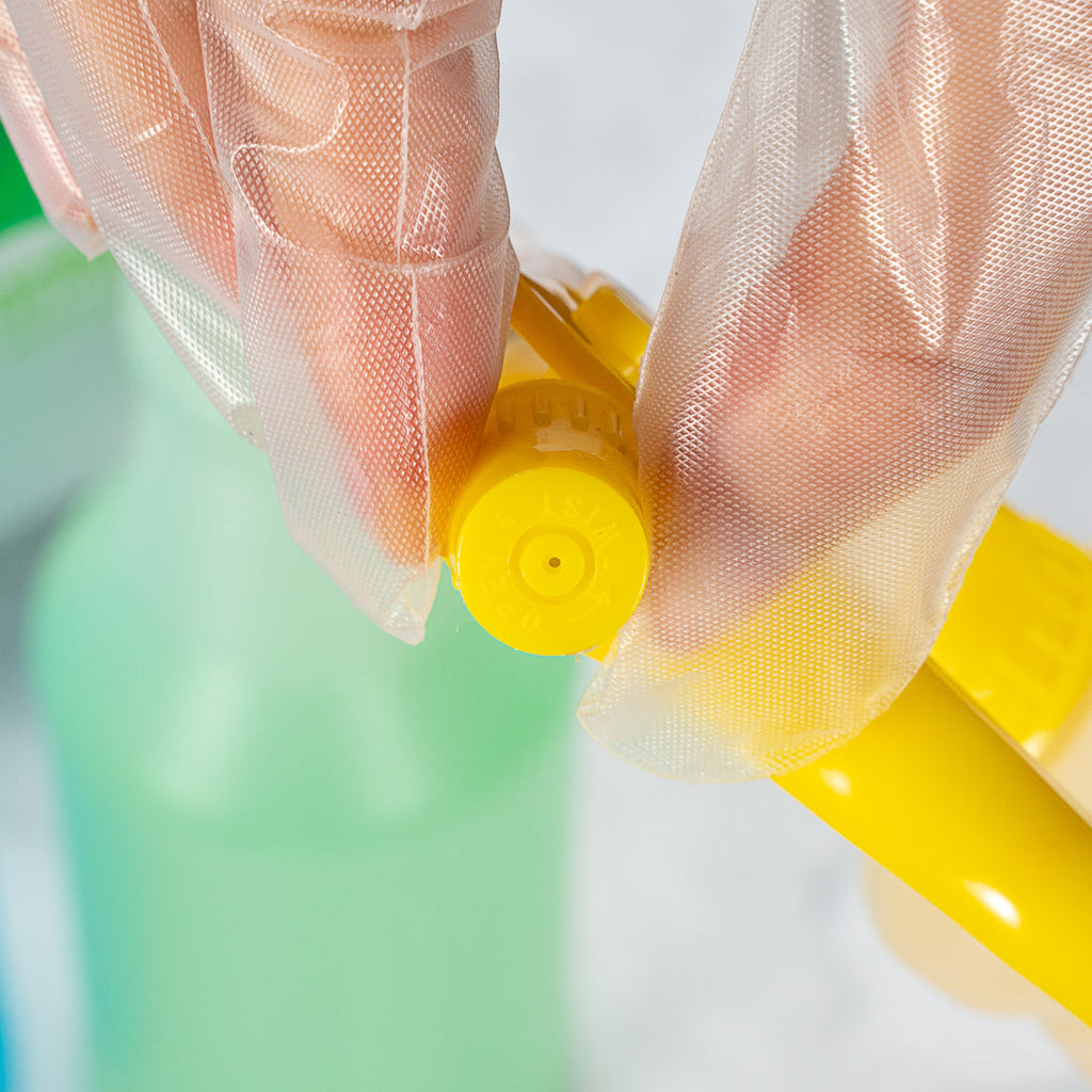 RW Clean 25 oz Yellow Plastic Spray Bottle - Adjustable Nozzle - 3 count box