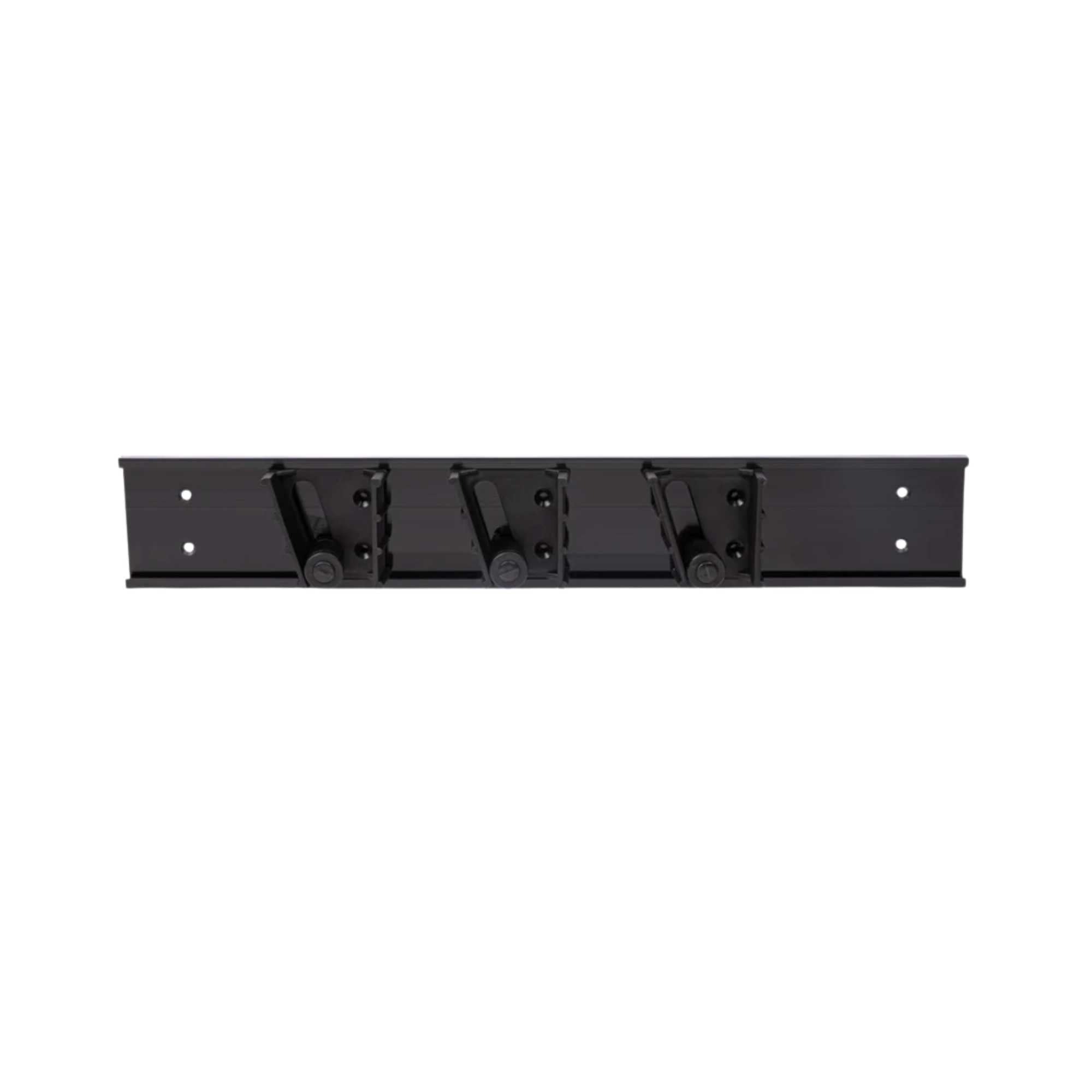 RW Clean Black Mop / Broom Holder - 3 Slots, Wall Mount - 17 3/4" - 1 count box