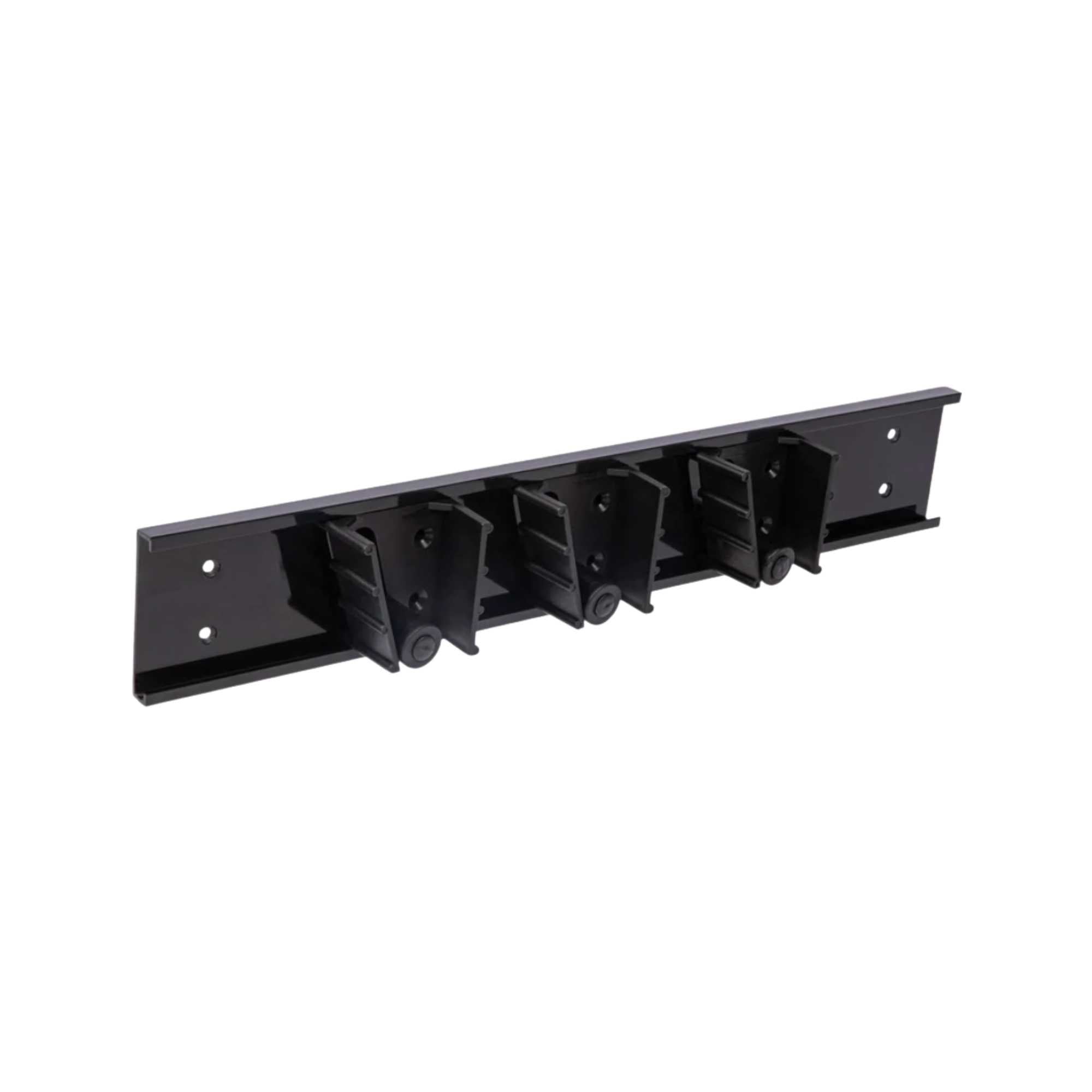 RW Clean Black Mop / Broom Holder - 3 Slots, Wall Mount - 17 3/4" - 1 count box