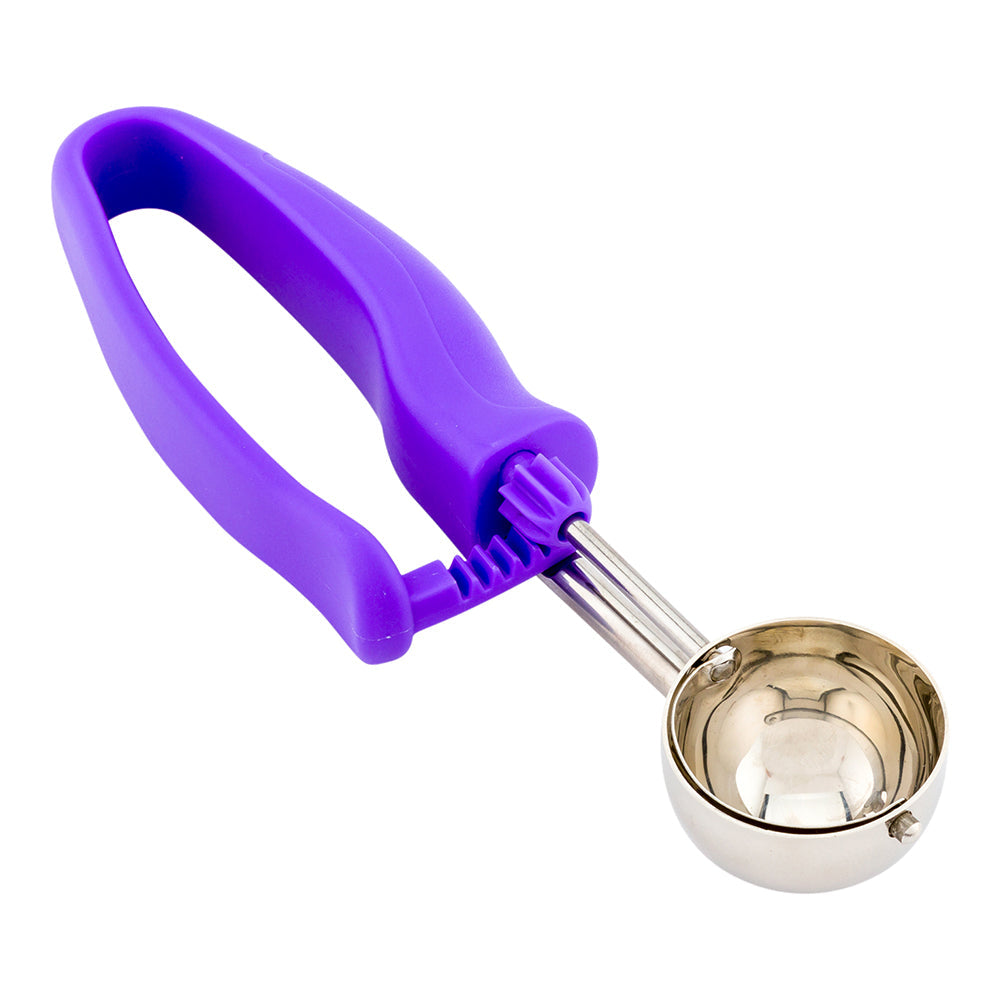 Comfy Grip 0.8 oz Stainless Steel #40 Portion Scoop - with Purple Ambidextrous Handle - 1 count box