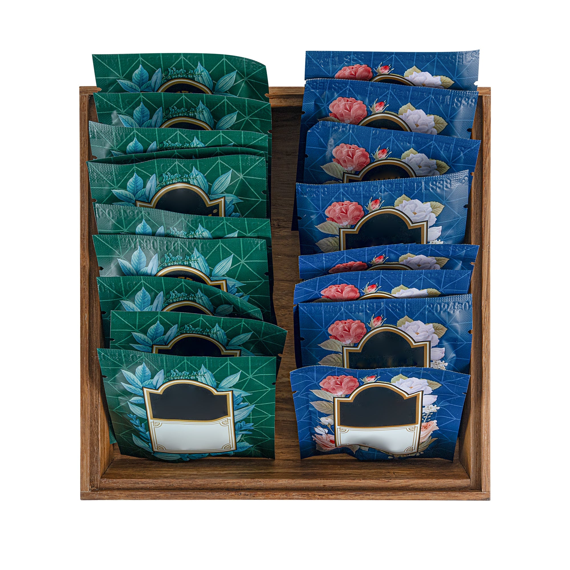 Eco Display Natural Bamboo Condiment Rack Box - 7" x 7" x 2" - 1 count box