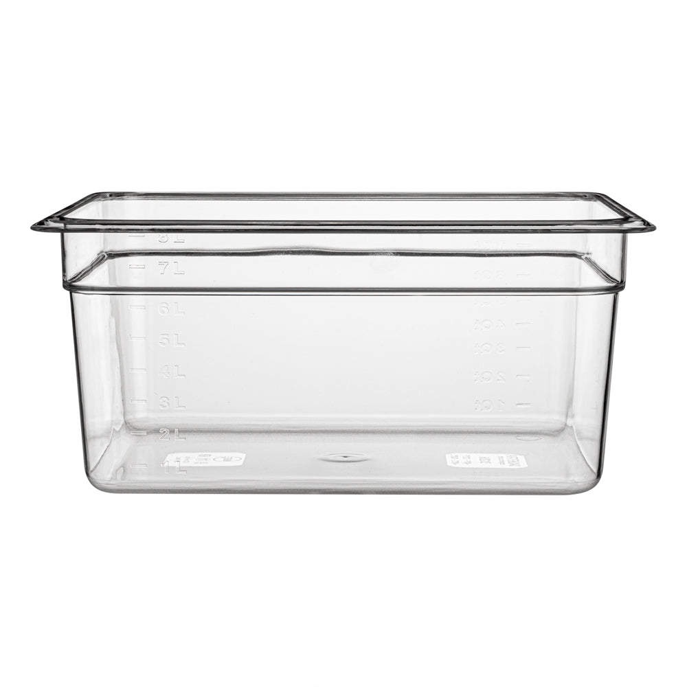 Met Lux Rectangle Clear Plastic 1/2 Size Cold Food Storage Container - 6" Depth - 1 count box