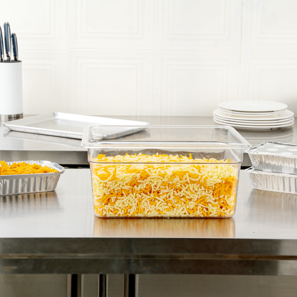 Met Lux Rectangle Clear Plastic 1/2 Size Cold Food Storage Container - 6" Depth - 1 count box