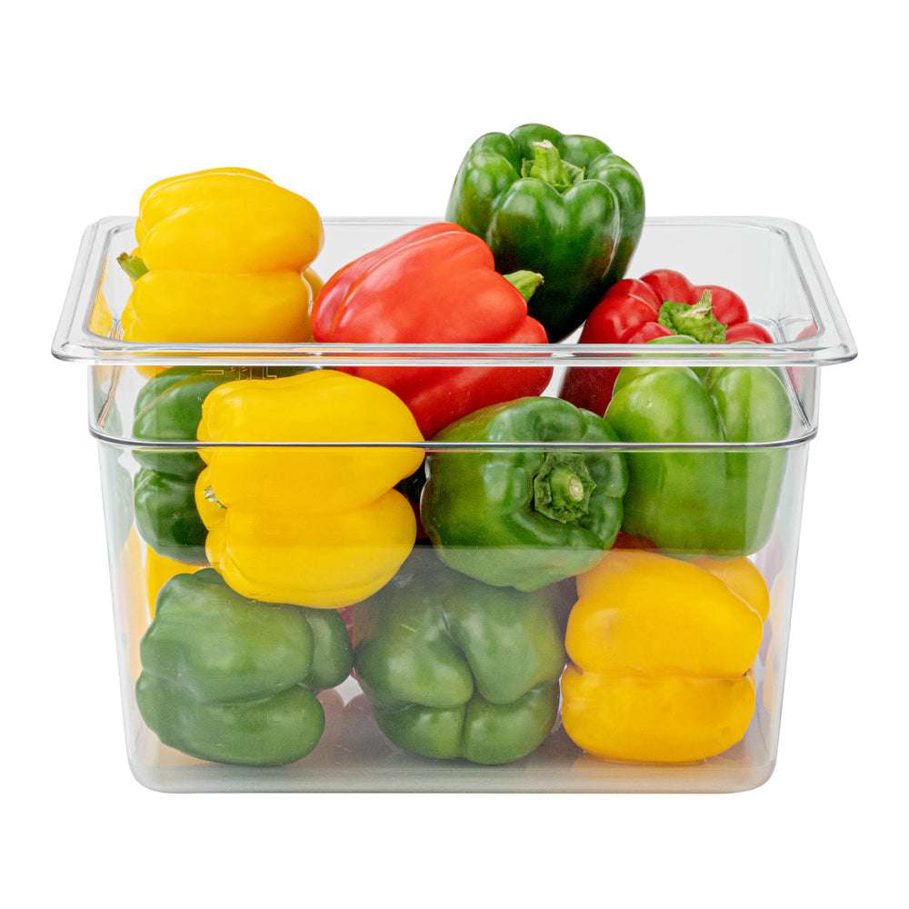 Met Lux Rectangle Clear Plastic 1/2 Size Cold Food Storage Container - 8" Depth - 1 count box
