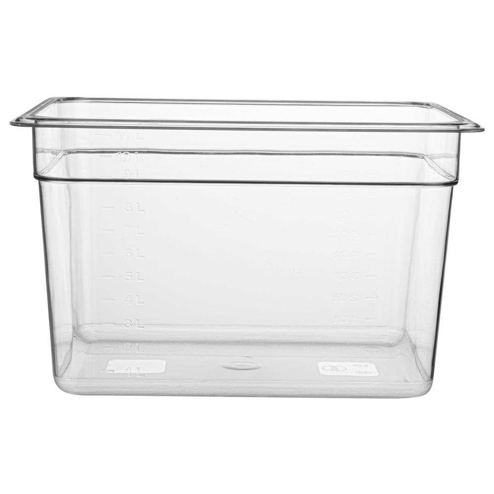 Met Lux Rectangle Clear Plastic 1/2 Size Cold Food Storage Container - 8" Depth - 10 count box