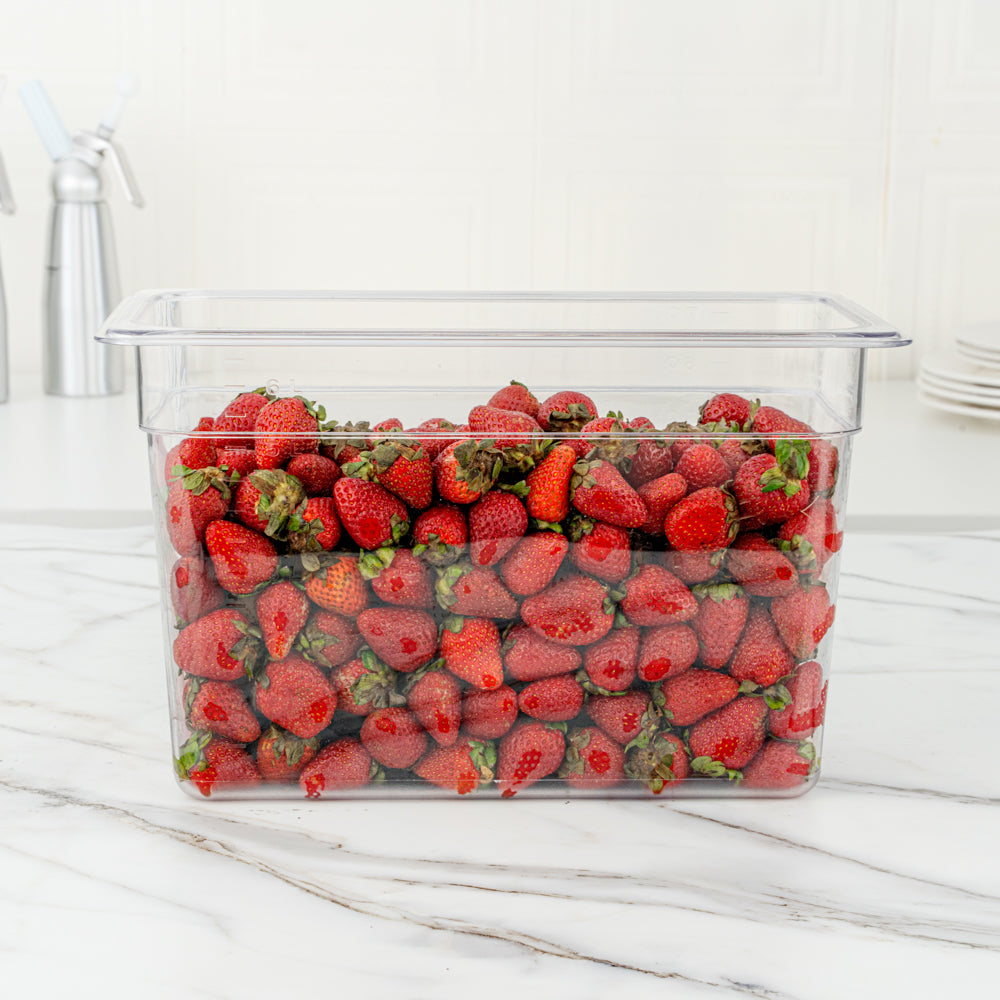 Met Lux Rectangle Clear Plastic 1/3 Size Cold Food Storage Container - 8" Depth - 1 count box