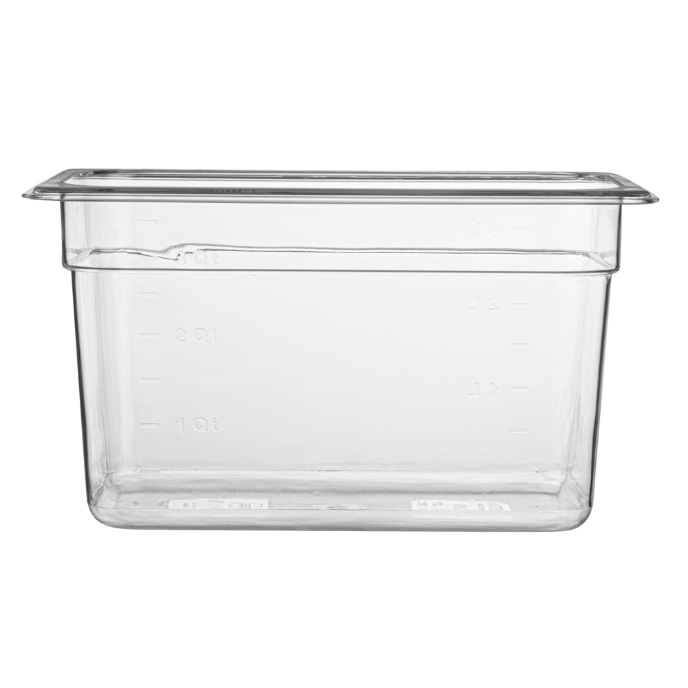 Met Lux Rectangle Clear Plastic 1/4 Size Cold Food Storage Container - 6" Depth - 1 count box