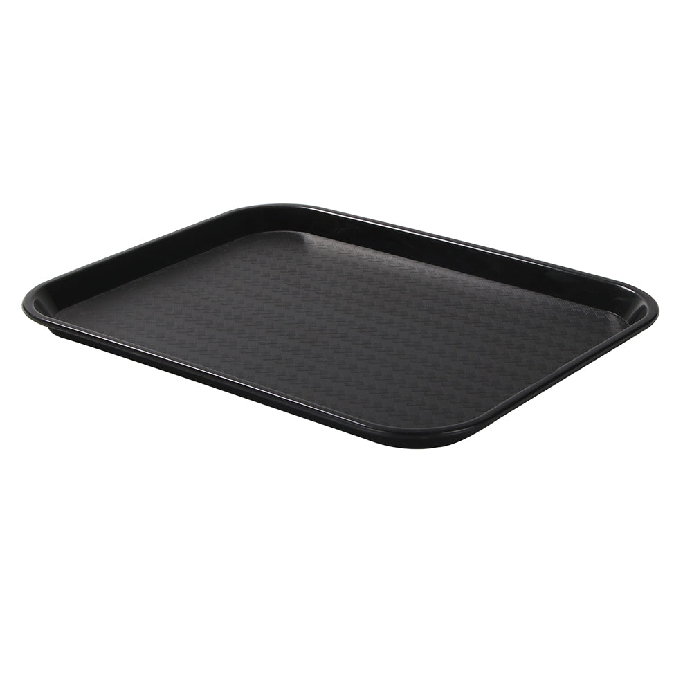 Chef 101 Rectangle Black Plastic Fast Food Tray - 14" x 18" - 10 count box