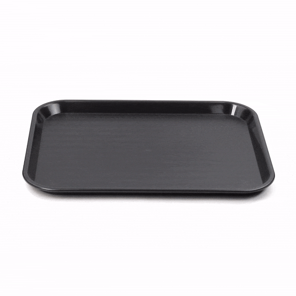 Chef 101 Rectangle Black Plastic Fast Food Tray - 14" x 18" - 10 count box