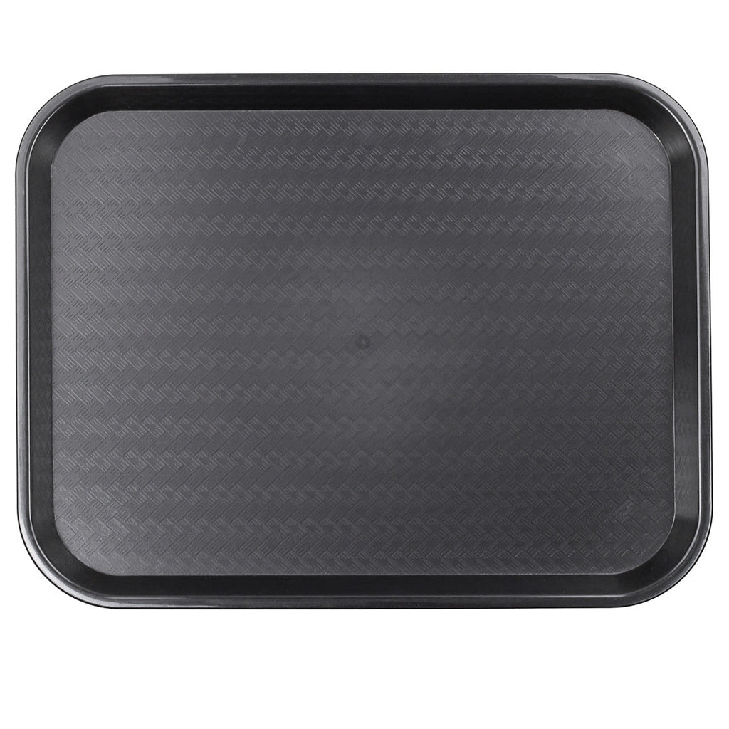 Chef 101 Rectangle Black Plastic Fast Food Tray - 14" x 18" - 10 count box